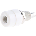 Hirschmann Test & Measurement White Female Banana Socket, 4 mm Connector, Solder Termination, 32A, 30 V ac, 60V dc, Tin