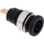 Hirschmann Test & Measurement Black Female Banana Socket, 4 mm Connector, Tab Termination, 25A, 1000V ac/dc, Gold