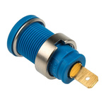 Hirschmann Test & Measurement Blue Female Banana Socket, 4 mm Connector, Tab Termination, 25A, 1000V ac/dc, Gold Plating