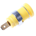 Hirschmann Test & Measurement Yellow Female Banana Socket, 4 mm Connector, Tab Termination, 25A, 1000V ac/dc, Gold