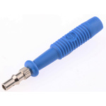 Hirschmann Test & Measurement Blue Male Banana Plug, 2mm Connector, Solder Termination, 6A, 60V dc, Nickel Plating