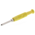 Hirschmann Test & Measurement Yellow Male Banana Plug, 2mm Connector, Solder Termination, 6A, 60V dc, Nickel Plating