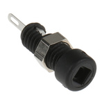 Hirschmann Test & Measurement Black Female Banana Socket, 2mm Connector, Solder Termination, 6A, 60V dc, Nickel, Tin