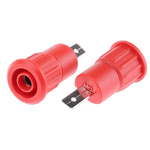 Staubli Red Female Banana Socket, 4 mm Connector, Tab Termination, 24A, 1000V, Nickel Plating