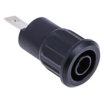 Staubli Black Female Banana Socket, 4 mm Connector, Tab Termination, 24A, 1000V, Nickel Plating