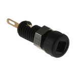 Hirschmann Test & Measurement Black Female Banana Socket, 2mm Connector, Solder Termination, 6A, 60V dc, Gold, Nickel