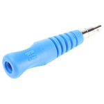 binder Blue Male Banana Plug, 4 mm Connector, 16A, 50V, Nickel Plating