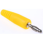 binder Yellow Male Banana Plug, 4 mm Connector, 16A, 50V, Nickel Plating