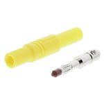 Hirschmann Test & Measurement Yellow Male Banana Plug, 4 mm Connector, Screw Termination, 24A, 1000V ac/dc, Nickel