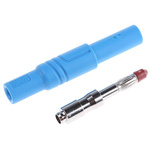 Hirschmann Test & Measurement Blue Male Banana Plug, 4 mm Connector, Screw Termination, 24A, 1000V ac/dc, Nickel Plating