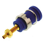 Hirschmann Test & Measurement Blue Female Banana Socket, 4 mm Connector, Solder Termination, 32A, 1000V ac/dc, Gold