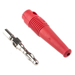 Staubli Red Male Banana Plug, 4 mm Connector, Solder Termination, 32A, 30 V, 60V dc, Nickel Plating