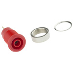 Staubli Red Female Banana Socket, 4 mm Connector, Tab Termination, 32A, 1000V, Gold Plating
