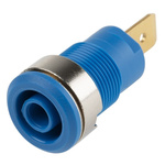 Staubli Blue Female Banana Socket, 4 mm Connector, Tab Termination, 32A, 1000V, Gold Plating
