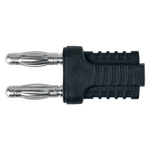 Schutzinger Black Male Banana Plug, 4 mm Connector, 12A, 33 V ac, 70V dc, Nickel Plating
