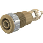 Staubli Brown Female Banana Socket, 4 mm Connector, Solder Termination, 32A, 1000V, Gold Plating
