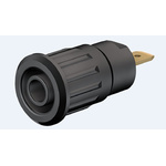 Staubli Black Female Banana Socket, 4 mm Connector, Press Fit Termination, 24A, 1000V, Gold Plating