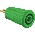 Staubli Green Female Banana Socket, 4 mm Connector, Press Fit Termination, 24A, 1000V, Gold Plating