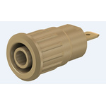 Staubli Brown Female Banana Socket, 4 mm Connector, Press Fit Termination, 24A, 1000V, Gold Plating