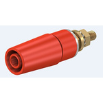 Staubli Red Female Banana Socket, 4 mm Connector, Bolt Termination, 32A, 600V, Gold Plating