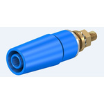 Staubli Blue Female Banana Socket, 4 mm Connector, Bolt Termination, 32A, 600V, Gold Plating