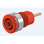 Staubli Red Female Banana Socket, 4 mm Connector, 24A, 1000V, Gold Plating