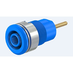Staubli Blue Female Banana Socket, 4 mm Connector, 24A, 1000V, Gold Plating