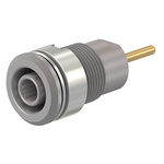 Staubli Grey Female Banana Socket, 4 mm Connector, 24A, 1000V, Gold Plating