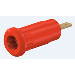 Staubli Red Female Banana Socket, 2mm Connector, Press Fit Termination, 10A, 600V, Gold Plating
