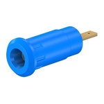 Staubli Blue Female Banana Socket, 2mm Connector, Press Fit Termination, 10A, 600V, Gold Plating
