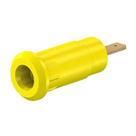 Staubli Yellow Female Banana Socket, 2mm Connector, Press Fit Termination, 10A, 600V, Gold Plating