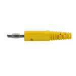 Schutzinger Yellow Male Banana Plug, 4 mm Connector, Solder Termination, 32A, 33 V ac, 70V dc, Nickel Plating