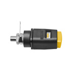 Schutzinger Yellow Test Terminal, 4 mm Connector, 16A, 33 V ac, 70V dc, Nickel Plating