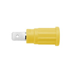 Schutzinger Yellow Female Banana Socket, 4 mm Connector, PC Pin Termination, 32A, 1000V, Nickel Plating