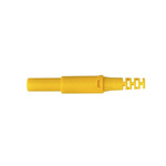 Schutzinger Yellow Male Banana Plug, 4 mm Connector, Screw Termination, 32A, 1000V, Nickel Plating