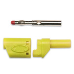 Mueller Electric Yellow Male Banana Plug, 4 mm Connector, Solder Termination, 20A