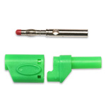 Mueller Electric Green Male Banana Plug, 4 mm Connector, Solder Termination, 20A