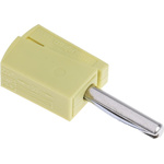 Wago Yellow Male Banana Plug, 4 mm Connector, Cage Clamp Termination, 20A, 42V, Nickel Plating