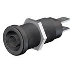 Staubli Black Female Banana Socket, 4 mm Connector, Tab Termination, 20A, 1000V, Nickel Plating