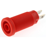 Staubli Red Female Banana Socket, 4 mm Connector, Tab Termination, 20A, 1000V, Nickel Plating