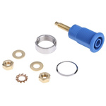 Staubli Blue Female Banana Socket, 4 mm Connector, Solder Termination, 32A, 1000V, Gold Plating