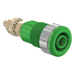 Staubli Green Female Banana Socket, 4 mm Connector, Solder Termination, 32A, 1000V, Gold Plating