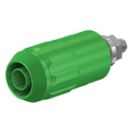 Staubli Green Female Banana Socket, 4 mm Connector, Bolt Termination, 20A, 1000V, Nickel Plating
