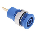 Staubli Blue Female Banana Socket, 4 mm Connector, Tab Termination, 32A, 1000V, Gold Plating