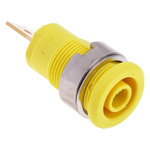 Staubli Yellow Female Banana Socket, 4 mm Connector, Tab Termination, 32A, 1000V, Gold Plating