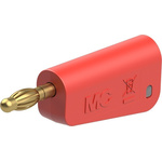Staubli Red Plug Test Plug, Screw Termination, 32A, 30V ac, Gold Plating