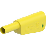 Staubli Green/Yellow Plug Test Plug, Solder Termination, 32A, 1kV, Gold Plating