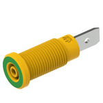 Electro PJP Green, Yellow Female Banana Socket, Plug In Termination, 10A, 600V