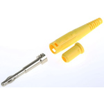 Staubli Yellow Male Banana Plug, 4 mm Connector, Screw Termination, 32A, 30 V, 60V dc, Nickel Plating