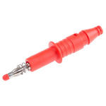 Staubli Black, Red Male Banana Plug, 4 mm Connector, Screw Termination, 32A, 600V, Nickel Plating